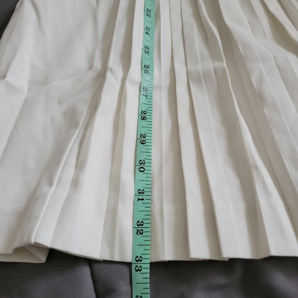 Bebe | Cute Ivory Pleated Sleeveless Fit & Flare Cocktail Dress - Picture 11 of 15